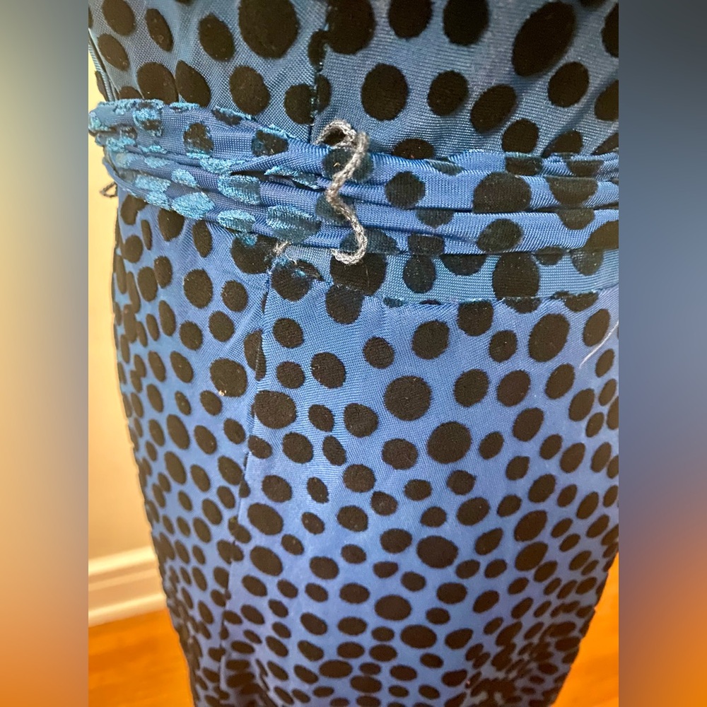 DKNY Navy Polka Dot Midi Dress - Picture 9 of 9
